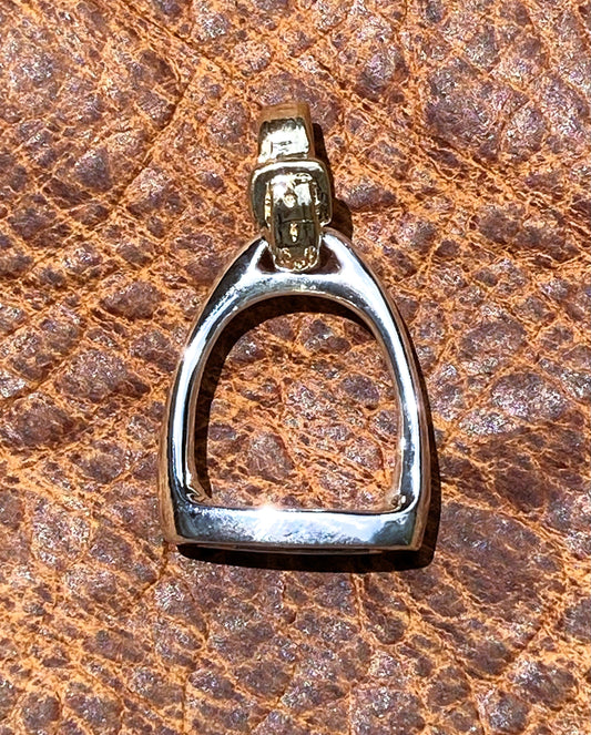 Sterling Silver Stirrup With Strap Bail in 14k gold