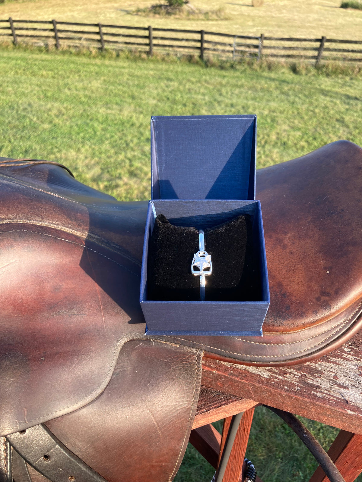 Sterling Silver Fox On Sterling Silver Bracelet