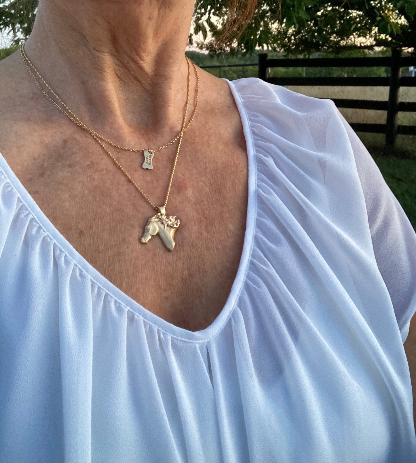 14k Gold Horse Head Pendant "Selvaggia"