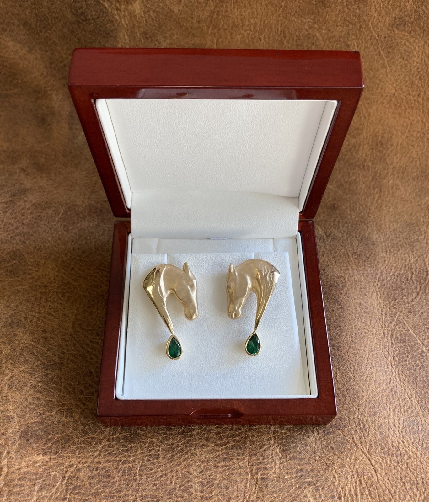 14k Gold Horse Head Earrings