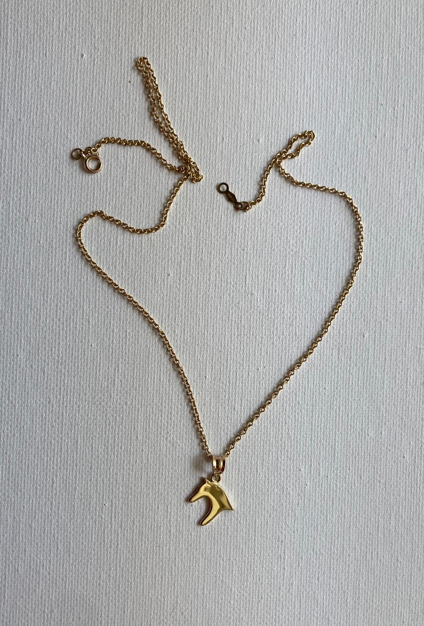 14k Gold Horse Head Silhouette
