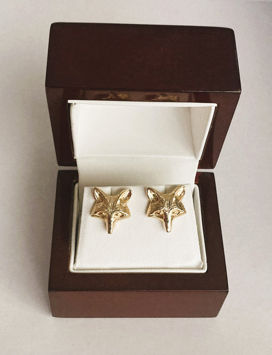 14k gold Fox Mask Earrings