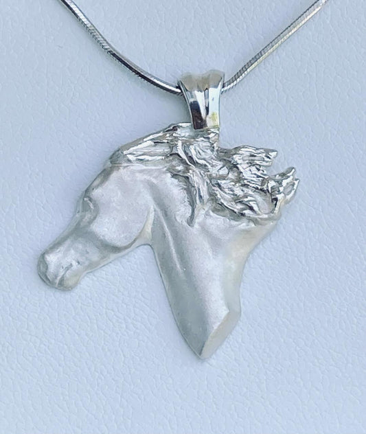 Selvaggia Horse Head pendant in Sterling Silver