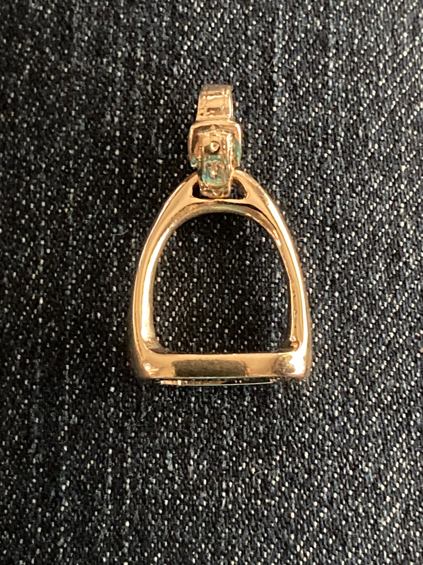 14k Yellow Gold Stirrup with Gold Strap Bail