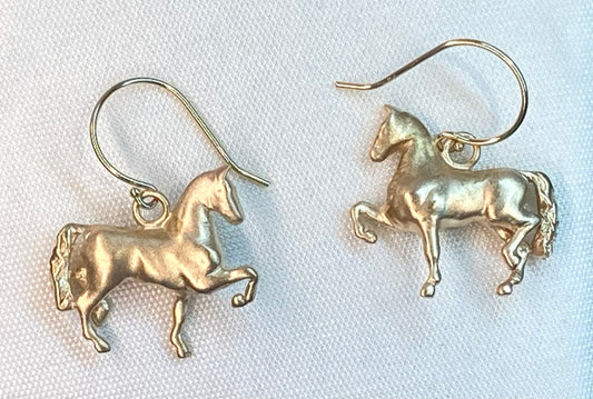 Handcrafted in solid 14k gold, the Prancing Horse Earrings capture the grace, strength, and beauty of the horse in a timeless equestrian heirloom by Salina Ramsay.