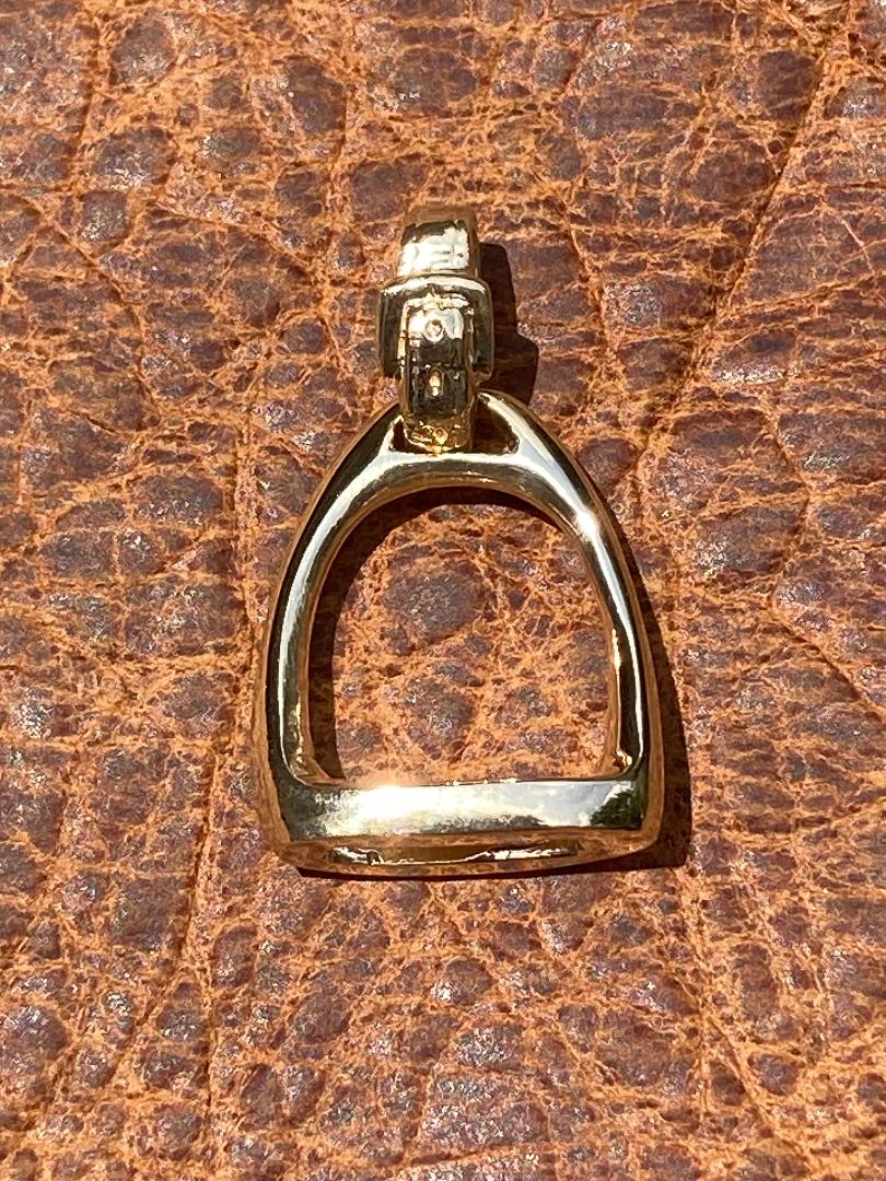 14k Yellow Gold Stirrup with Gold Strap Bail