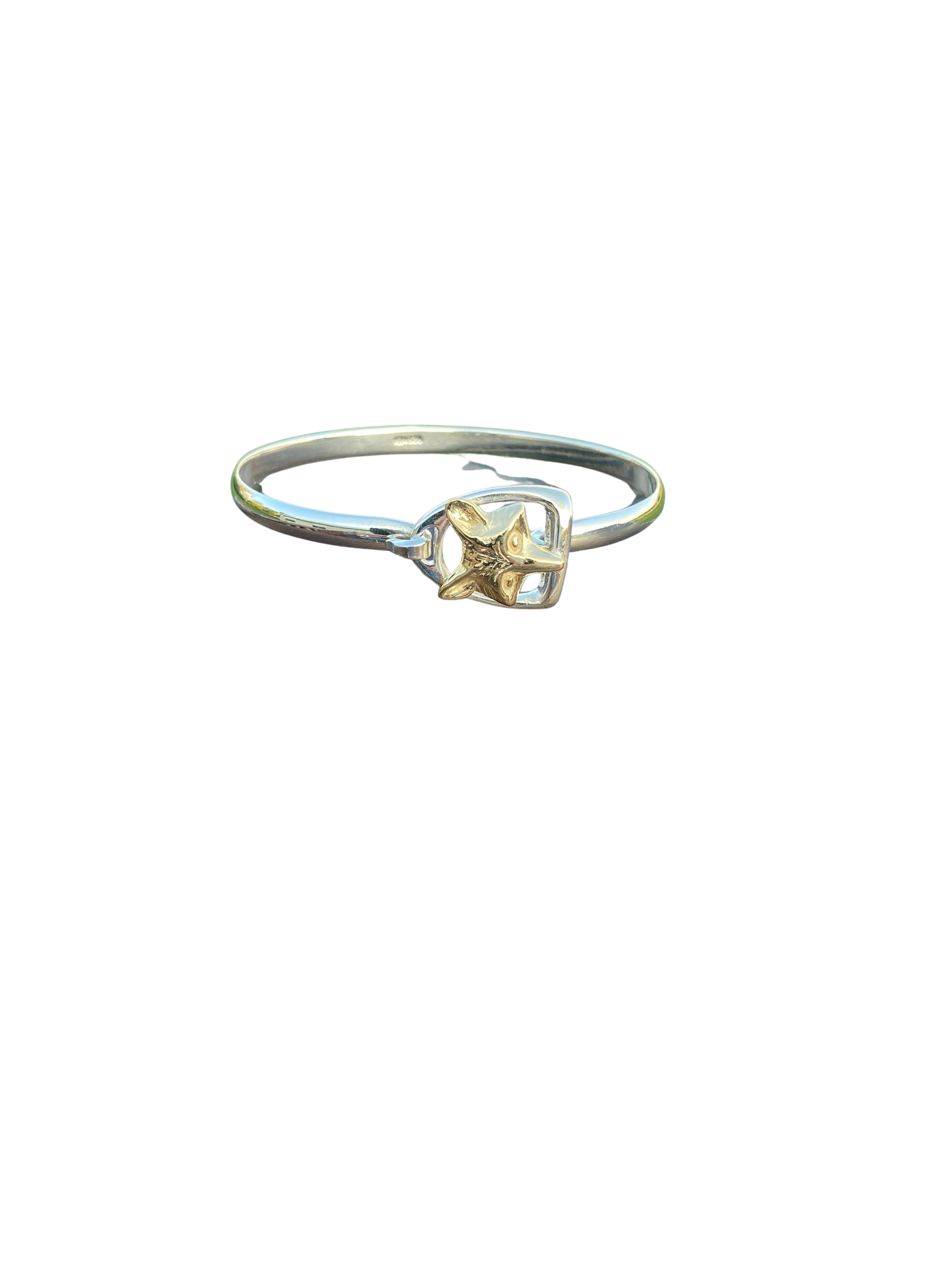 Vermeil Fox On Sterling Silver Stirrup Bracelet