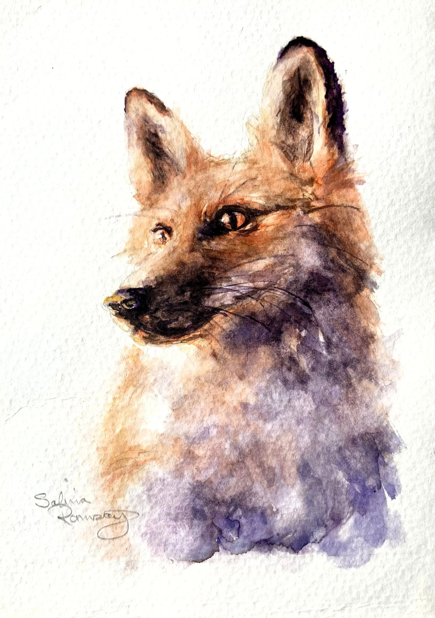 Fox Crystal Pendant in Sterling Silver