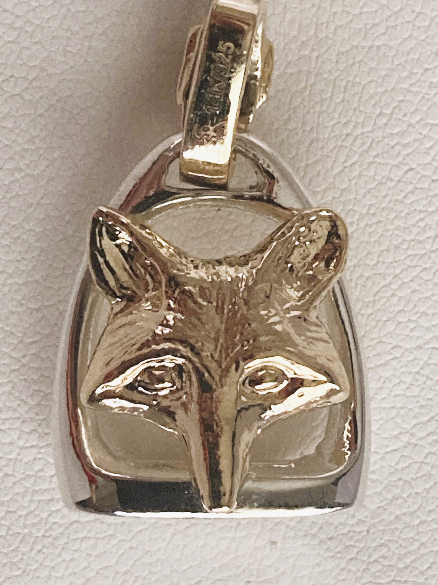 14k Yellow Gold Stirrup and Fox Pendant