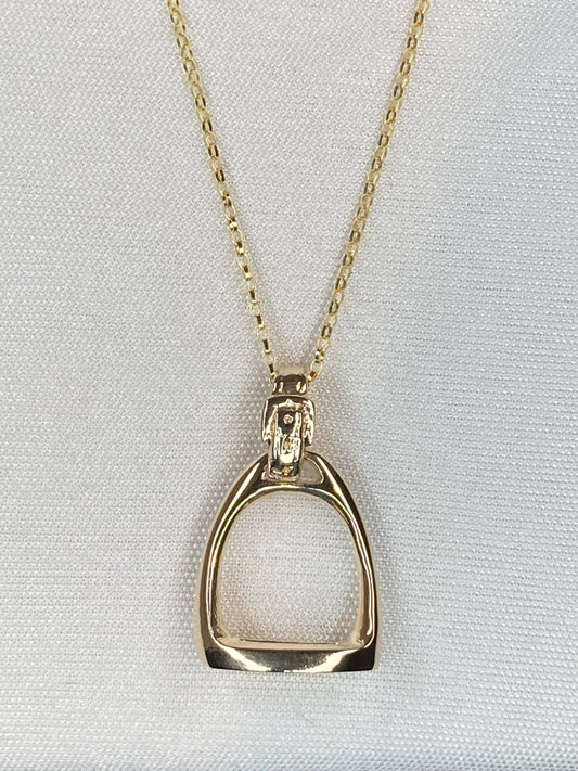 14k Gold Stirrup Pendant