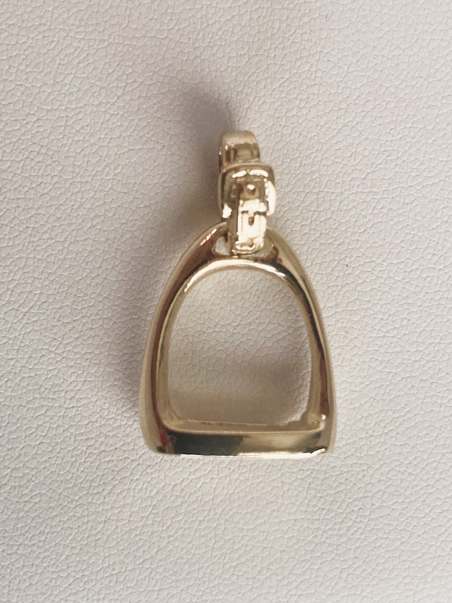 14k Yellow Gold Stirrup with Gold Strap Bail