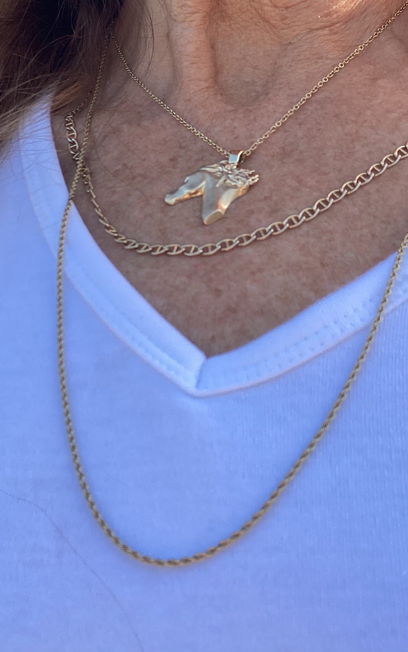 14k Gold Horse Head Pendant "Selvaggia"