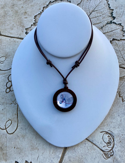 Gray Arab Crystal Art Pendant