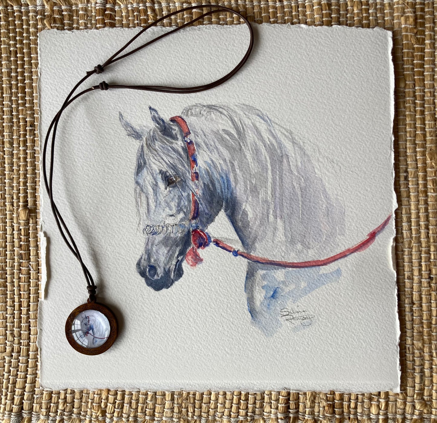 Grey Arab Crystal Pendant