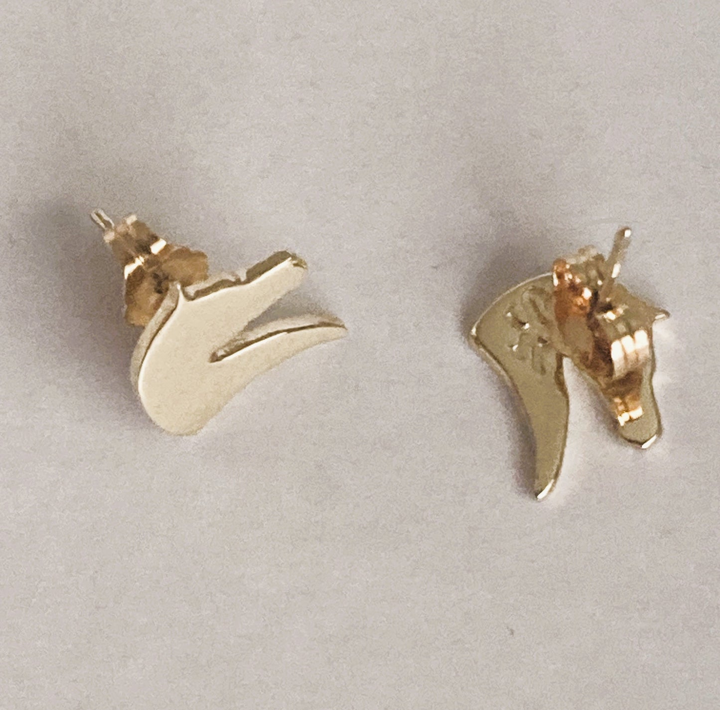 14k Gold Horse Head Logo Earrings