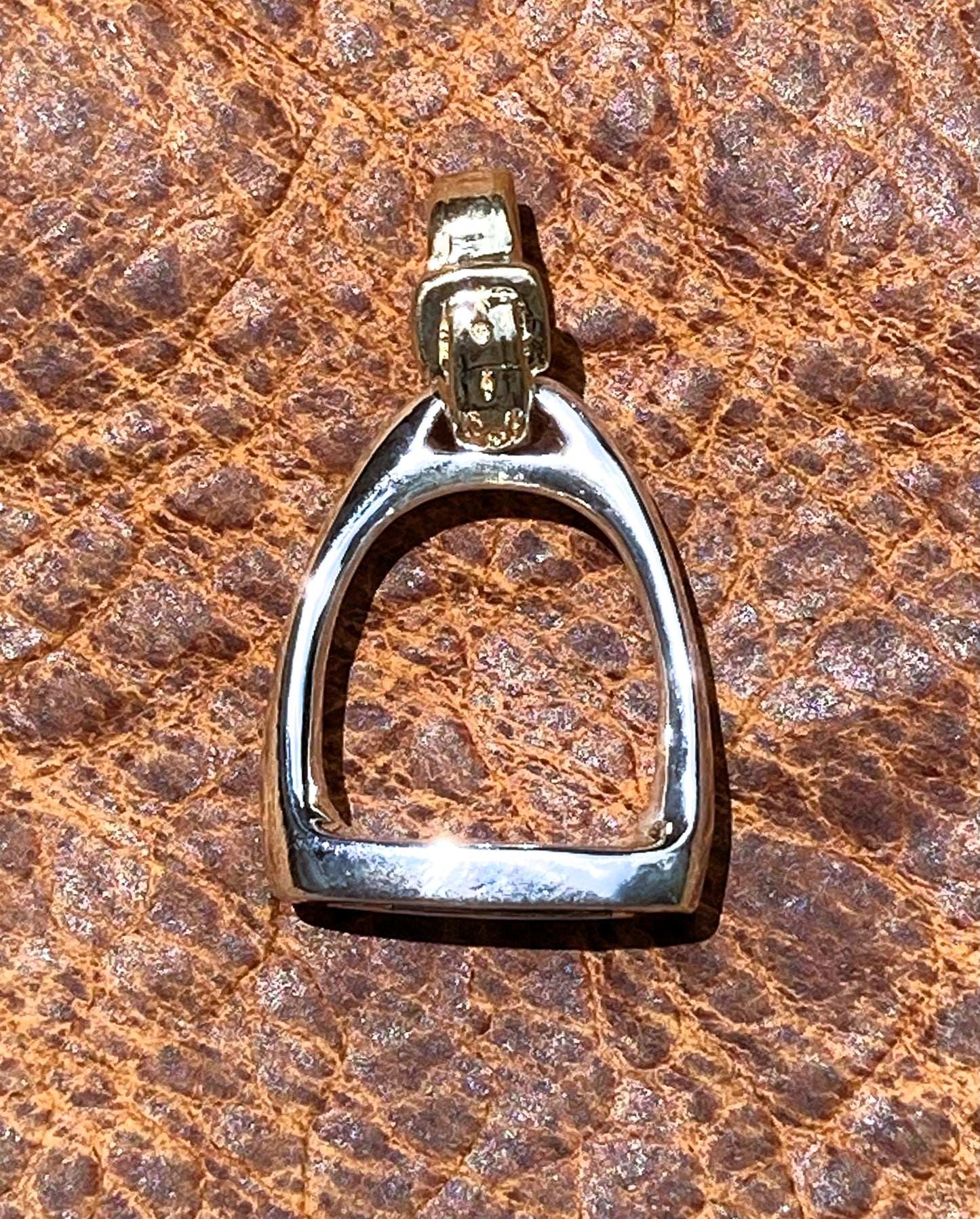 Sterling Silver Stirrup and Gold Strap Bail