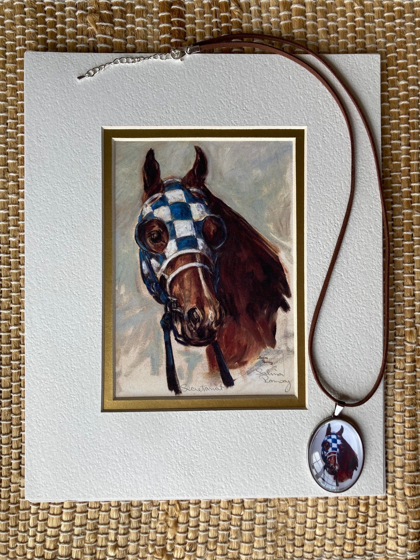 Secretariat Crystal Pendant and 8 x 10 Mini Print