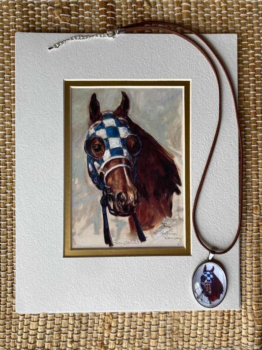 Secretariat Crystal Pendant and 8 x 10 Mini Print