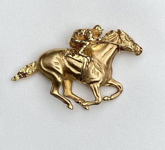 Secretariat Solid 14k Gold Pin