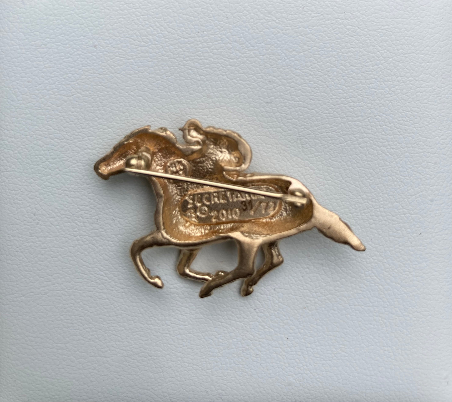 Secretariat Solid 14k Gold Pin