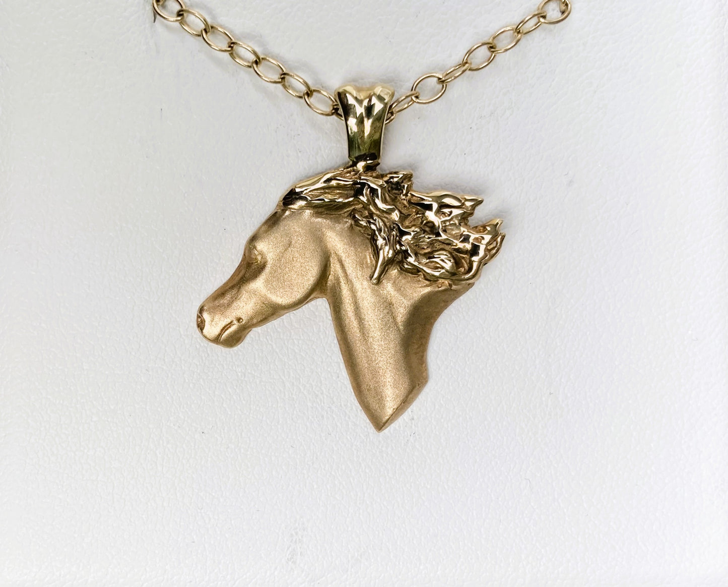 14k Gold Horse Head Pendant "Selvaggia"