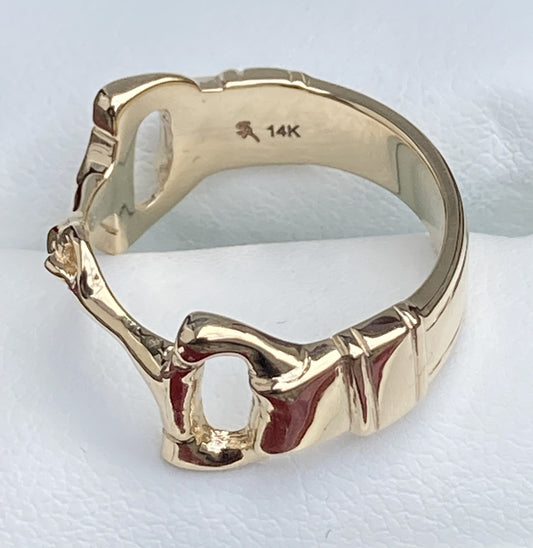 14k Gold Snaffle Bit Ring