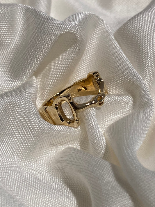 14k Gold Snaffle Bit Ring