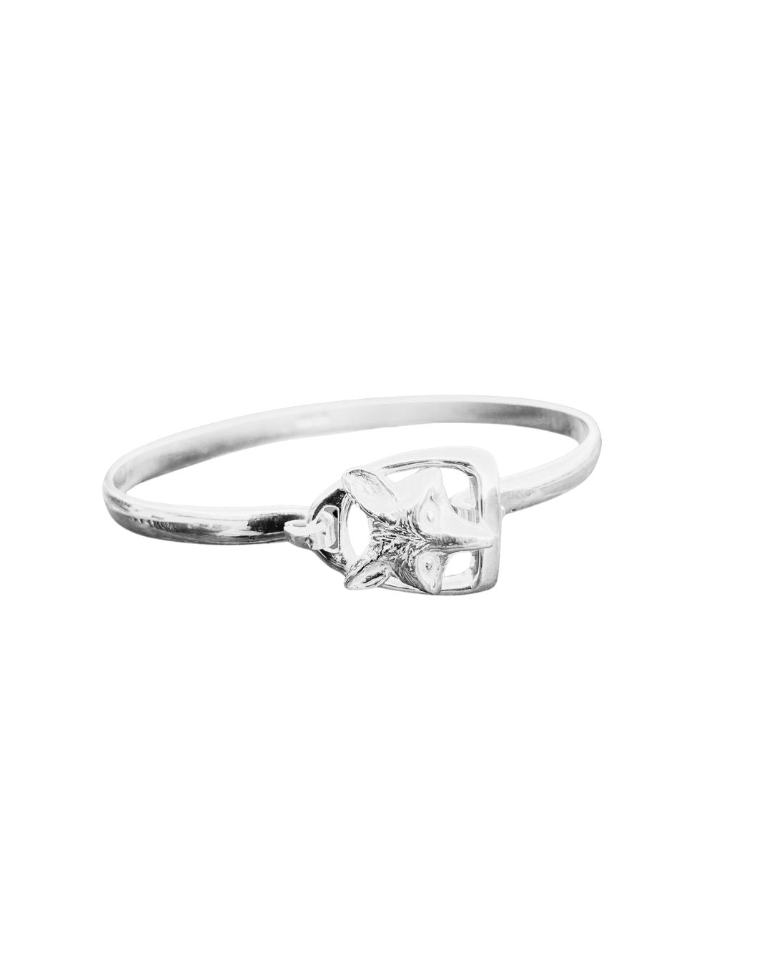 Sterling Silver Fox On Sterling Silver Bracelet