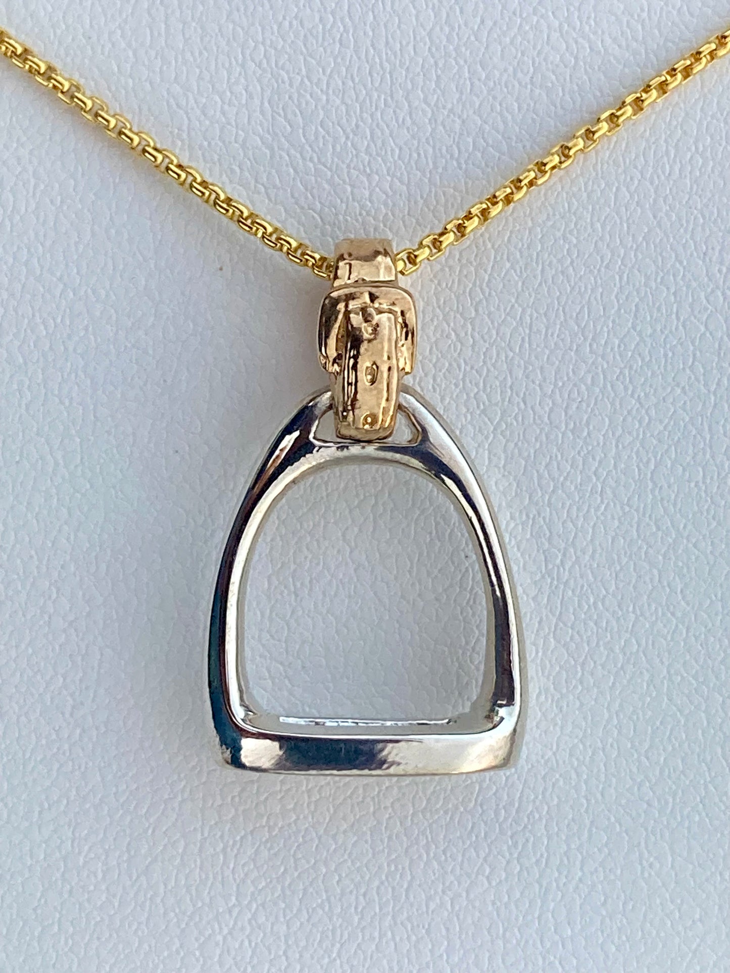 Sterling Silver Stirrup and Gold Strap Bail
