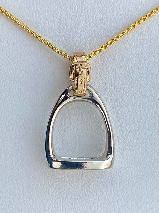 Sterling Silver Stirrup and Gold Strap Bail