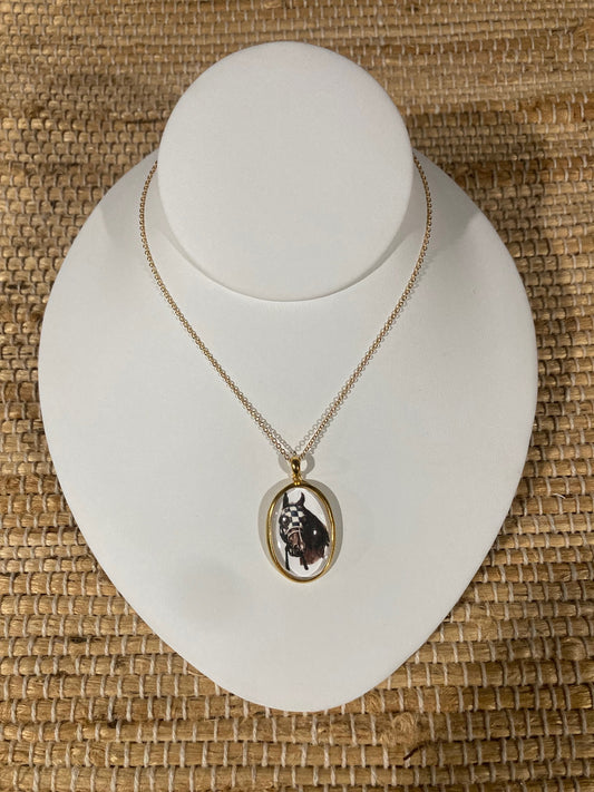 Secretariat Crystal Pendant in Vermeil